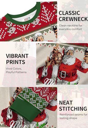 Men'S Ugly Christmas Funny Sweatshirt Loose Fit Adult Xmas 3D Print Sweater For Holiday (S-3Xl) - Image 6