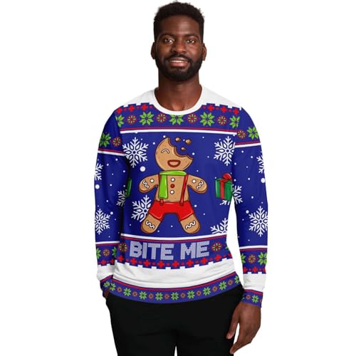 Bite Me Sweatshirt | Unisex Ugly Christmas Sweater, Xmas Sweater, Holiday Sweater, Funny Sweater, Funny Shirt - Image 2