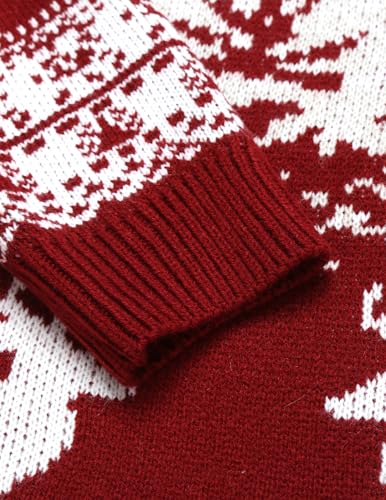 Coofandy Men'S Quarter Zip Pullover Sweater Casual Zip Up Polo Sweater Knit | 1/4 Zip, Ribbed Cuff, Mock Neck, Xmas Snowflake Reindeer Pattern, Classic Fit, Fall Winter Fashion, Christmas New Year Outfit - Image 6