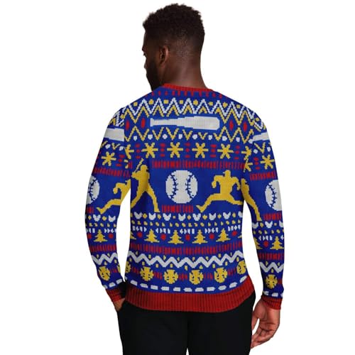 Home For Christmas Baseball Sweatshirt | Unisex Ugly Christmas Sweater, Xmas Sweater, Funny Holiday Sweater, Funny Shirt L Blue - Image 6