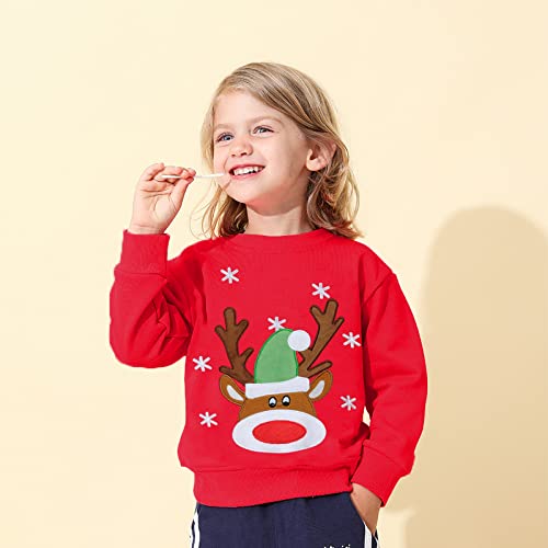 Ddsol Toddler Little Girl Christmas Sweatshirt Kid Ugly Santa Claus Reindeer Tree Shirt Xmas Long Sleeve Tee Top Clothes - Image 3