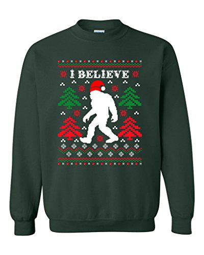 City Shirts I Believe Sasquatch Big Foot Ugly Funny X-Mas Holiday Christmas Crewneck Sweatshirt