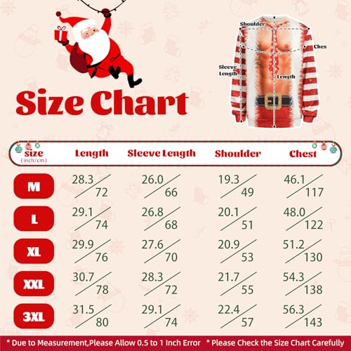 Ugly Christmas Sweatshirt For Men Women Funny 3D Print Pullover Long Sleeve Xmas Sweater Shirt - Image 6