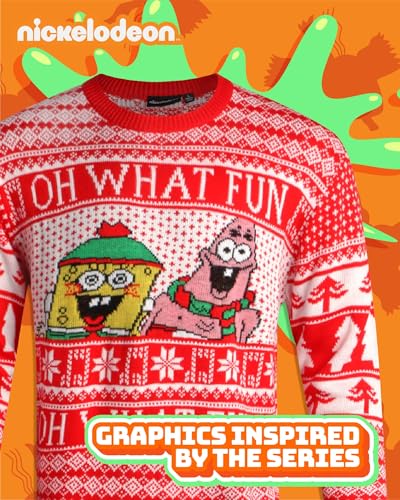 Nickelodeon Mens Ugly Christmas Sweater Spongebob Rugrats Pullover Sweater - Image 5