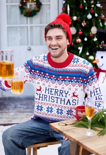 Arvilhill Men’S Christmas Sweaters Holiday Funny Ugly Knitted Pullovers (S-3Xl)