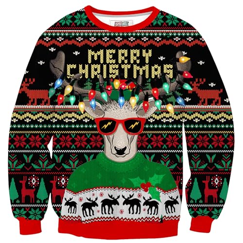 Arvilhill Men'S Ugly Christmas Funny Sweatshirt Loose Fit Adult Xmas 3D Print Sweater For Holiday (S-3Xl)