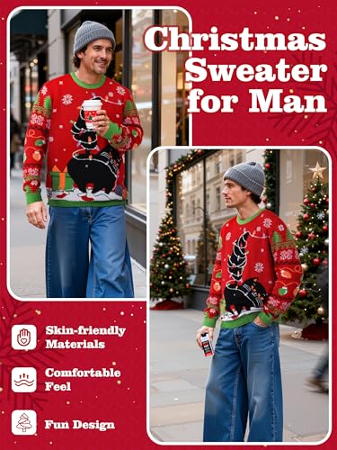 Somsoc Led Light Up Ugly Christmas Sweater For Women Men, Xmas Jumpers Funny Knitted Sweaters With Light Bulbs 6 Somsoc Led Light Up Ugly Christmas Sweater For Women Men, Xmas Jumpers Funny Knitted Sweaters With Light Bulbs - Image 6